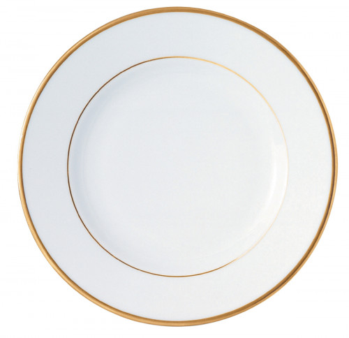 Assiette plate rond blanc porcelaine Ø 21 cm Roma Filet Or