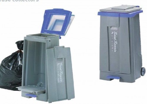 Collecteur à pédale plastique 130 L gris Sk130 Saint Romain