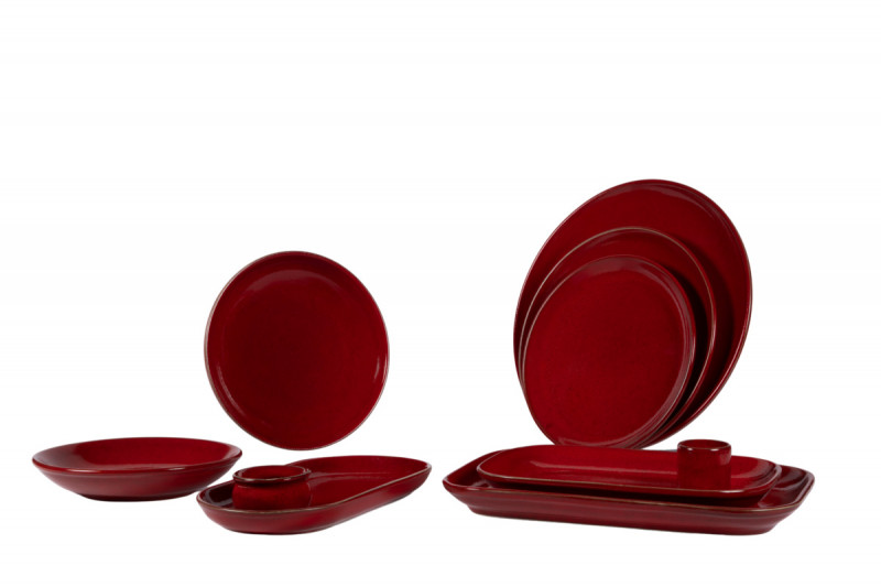 Assiette creuse rond rouge grès émaillé Ø 21 cm Gres Couleur Pro.mundi
