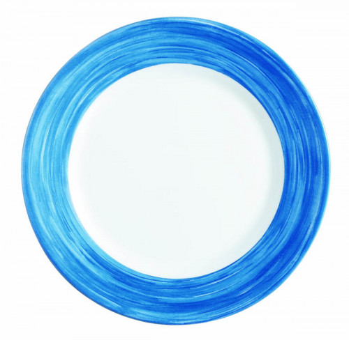 Assiette plate rond bleu verre opal Ø 23,5 cm Brush Arcoroc