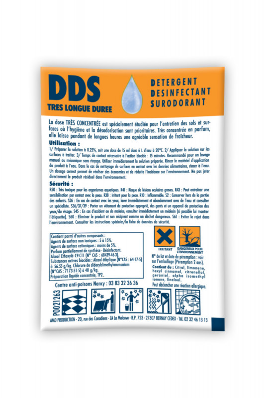 Détergent désinfectant odorant 15 ml (250 pièces)