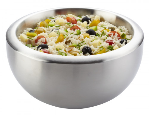 Saladier double paroi rond gris inox Ø 24,5 cm Pro.mundi