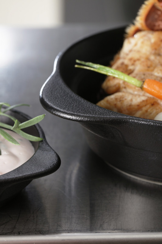 Couvercle pour cocotte rond gris porcelaine vitrifiée Ø 9,8 cm Chefs Fusion Rak