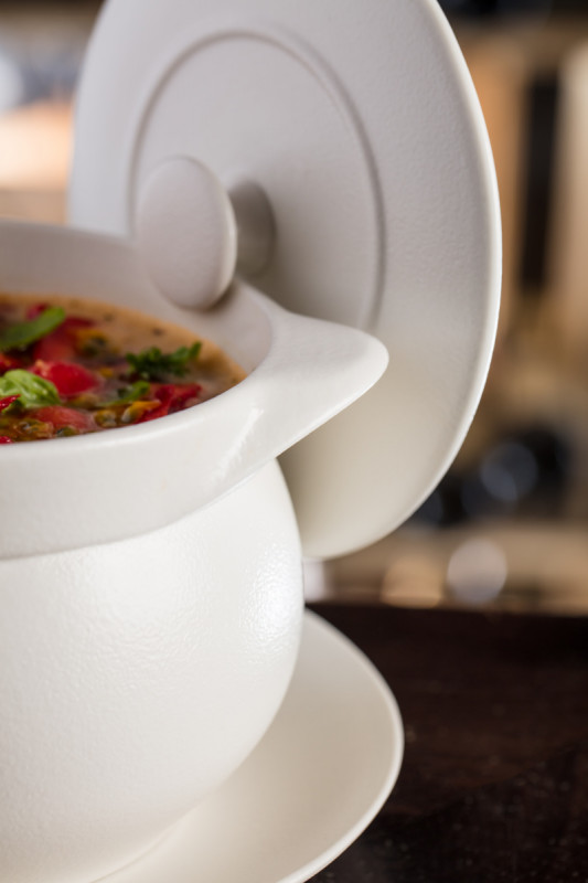 Couvercle pour cocotte rond rouge porcelaine vitrifiée Ø 9,8 cm Chefs Fusion Rak