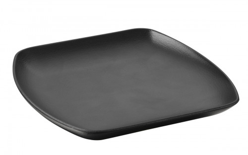 Assiette plate carré noir porcelaine culinaire 20,8x20 cm Club Revol