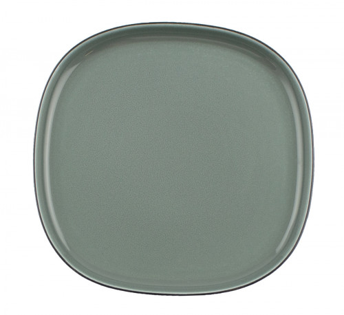 Assiette coupe plate carré bleu porcelaine 22x22 cm Ikon Astera
