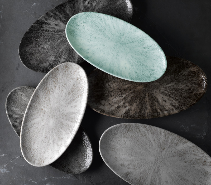 Assiette coupe creuse rond noir porcelaine vitrifiée Ø 24,8 cm Stone Quartz Churchill