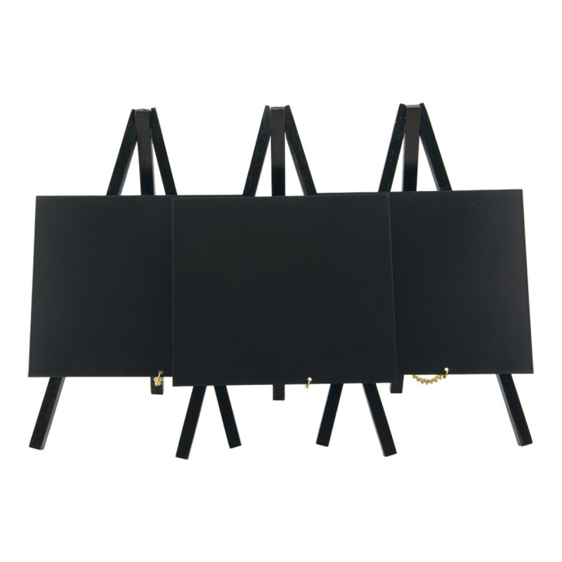 Ardoise de table carré noir 24,4x15x13,5 cm Securit (3 pièces)