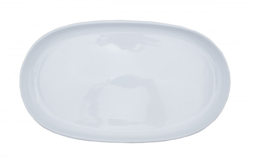 Assiette à burger ovale blanc porcelaine 33,4x19,2 cm Essentials Collection