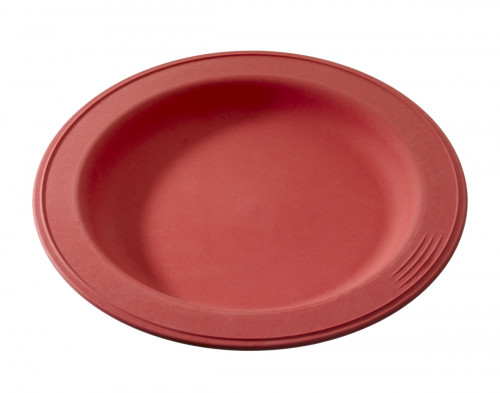 Assiette rond rouge fibre végétale Ø 18 cm Lilitouch Saint Romain