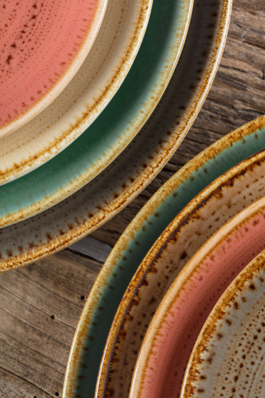Assiette coupe creuse rond orange porcelaine vitrifiée Ø 25,9 cm Twirl Rak