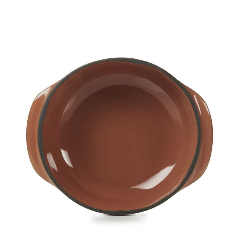 Cocotte sans couvercle rond rouge porcelaine culinaire Ø 12 cm CaractÈre Revol