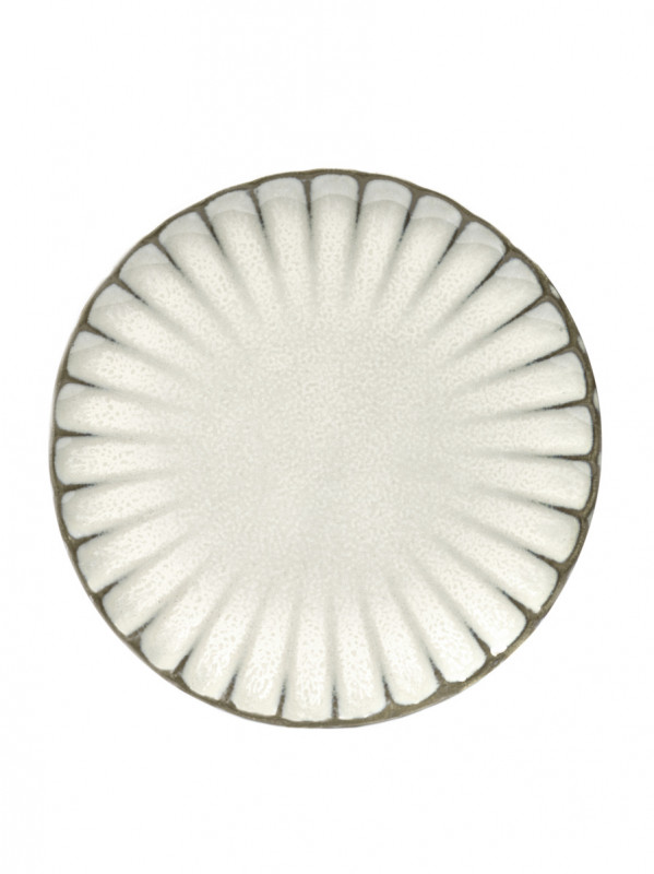 Assiette plate rond blanc grès émaillé Ø 15 cm Inku Serax