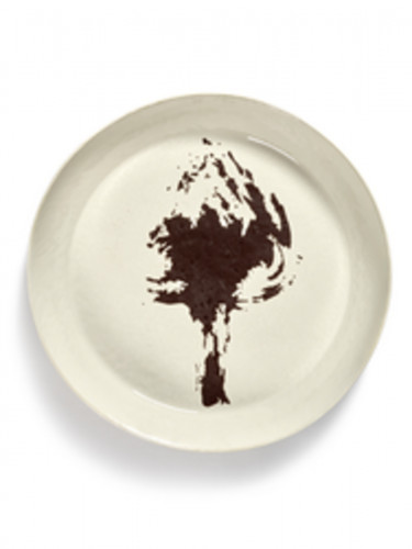 Plat rond blanc artichaut noir grès émaillé Ø 44,5 cm Feast By Ottolenghi Serax