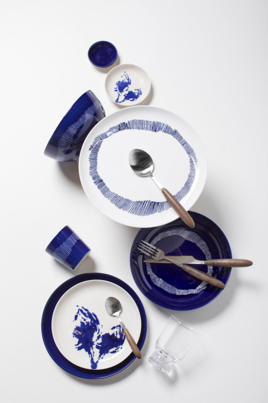 Assiette plate rond lapis lazuli artichaut blanc grès émaillé Ø 16 cm Feast By Ottolenghi Serax