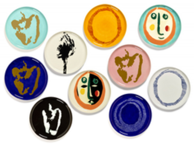 Assiette plate rond lapis lazuli poivron or grès émaillé Ø 35 cm Feast By Ottolenghi Serax