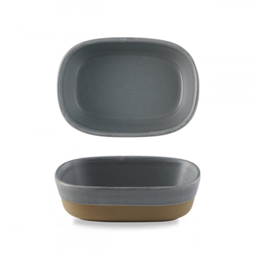 Plat à partager rectangulaire gris porcelaine vitrifiée 17 cm Emerge Churchill