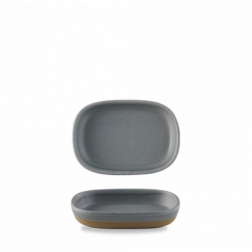 Plat à partager rectangulaire gris porcelaine vitrifiée 17 cm Emerge Churchill