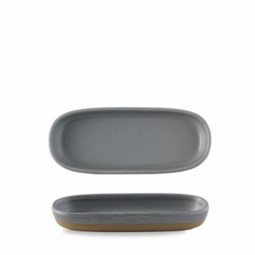 Plat à partager rectangulaire gris porcelaine vitrifiée 23,3 cm Emerge Churchill