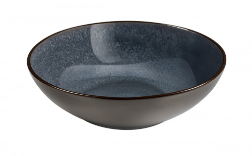 Assiette à pâtes rond bleu indigo en grès émaillé Ø 18 cm 5,5 cm Feeling Medard De Noblat