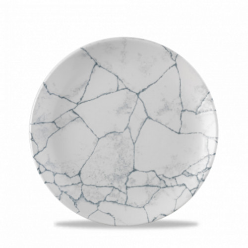 Assiette coupe plate rond pearl grey porcelaine vitrifiée Ø 21,7 cm Kintsugi Churchill