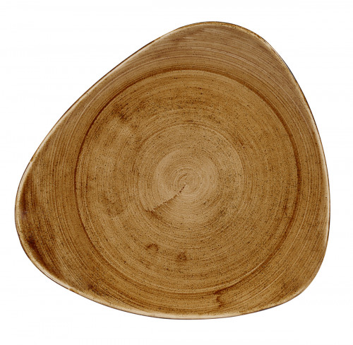 Assiette plate triangulaire Vintage Copper porcelaine vitrifiée 26,5 cm Stonecast Patina Churchill