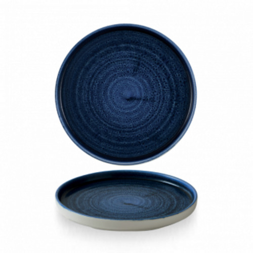 Assiette à bord droit rond ultramarine porcelaine vitrifiée Ø 21 cm Stonecast Patina Churchill