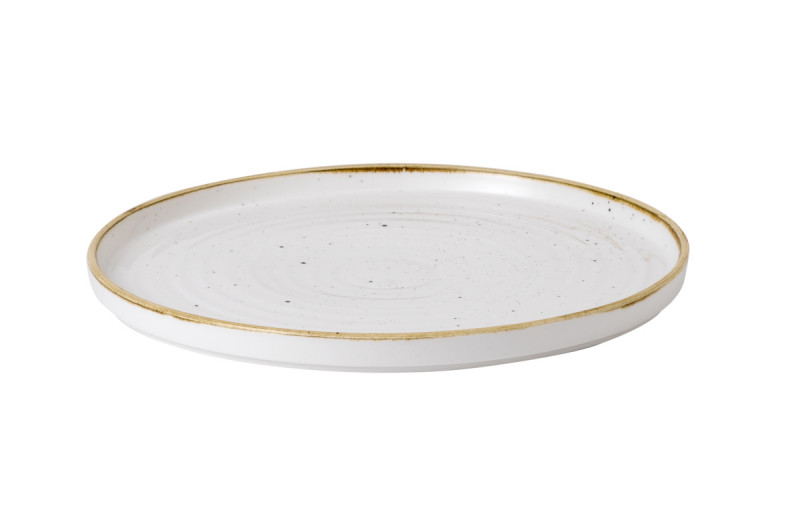 Assiette à bord droit rond barley white porcelaine vitrifiée Ø 28 cm Stonecast Churchill