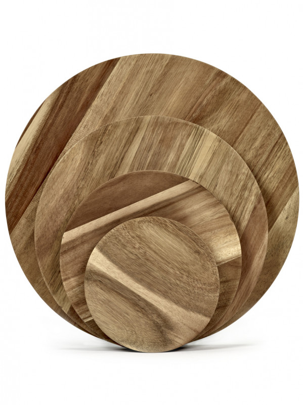 Assiette rond brun en acacia Ø 20 cm 1,5 cm Dune Serax