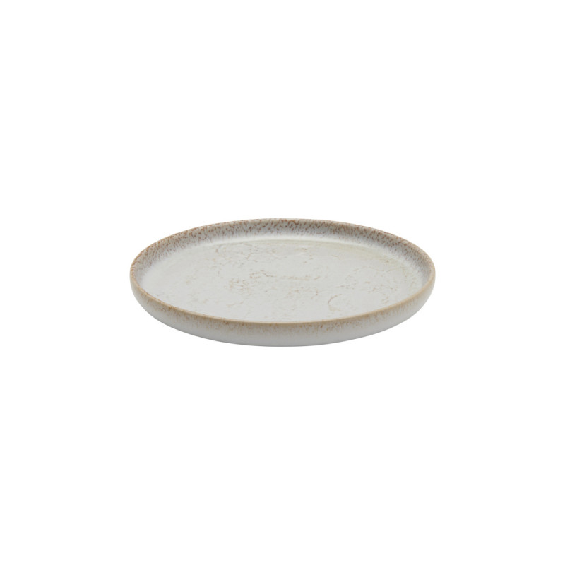 Assiette plate rond beige grès émaillé Ø 17 cm Sand Accolade