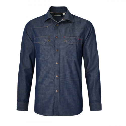 Chemise homme manche longue denim bleu S Authentique Molinel