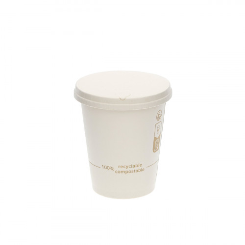 Couvercle pour gobelet blanc papier Ø 8 cm City (50 pièces)