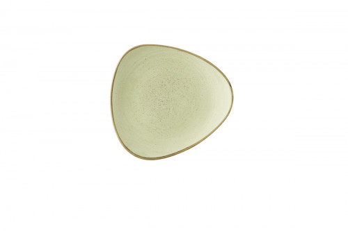 Assiette coupe plate triangulaire Raw Green porcelaine vitrifiée 26,5 cm Stonecast Raw Churchill