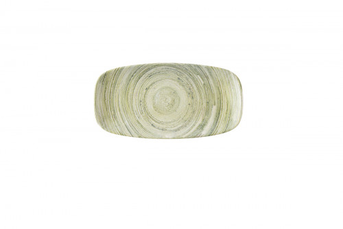 Assiette coupe plate rectangulaire vert porcelaine vitrifiée 15,3x29,8 cm Elements Churchill