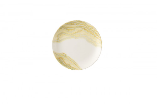 Assiette coupe plate rond Gold porcelaine vitrifiée Ø 21,7 cm Tide Churchill