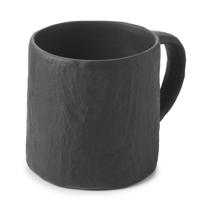 Mug rond Noir brut porcelaine 33 cl Ø 8 cm Yli Revol