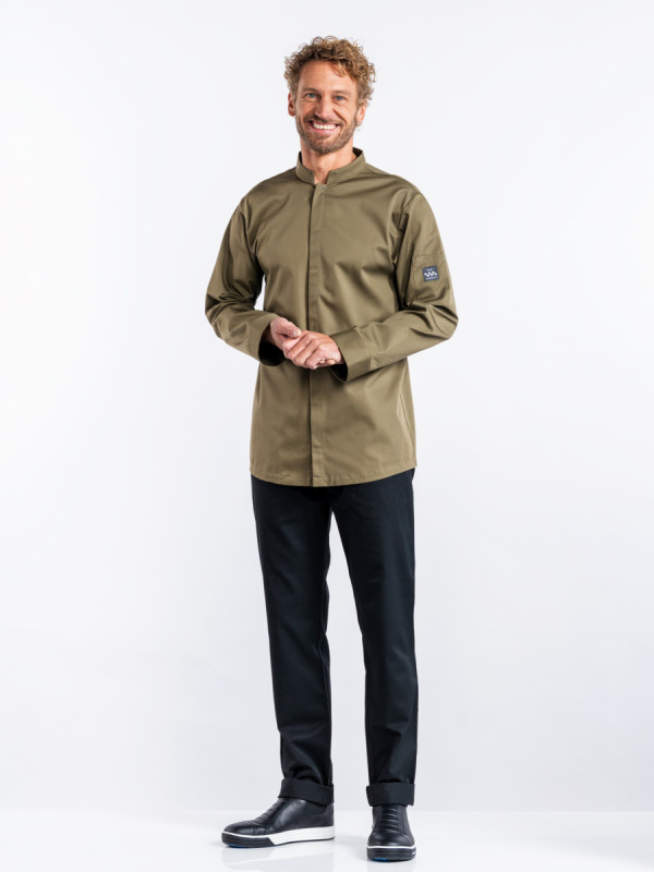 Veste de cuisine manches longues olive XS Sabor Chaud Devant